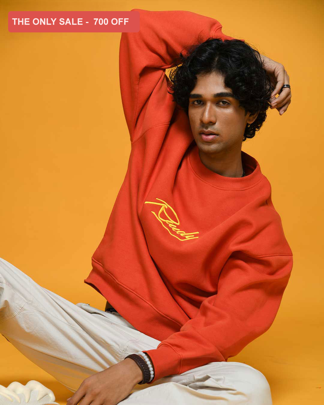 EMBROIDERED RWDY  SWEATSHIRT | BURNT RED