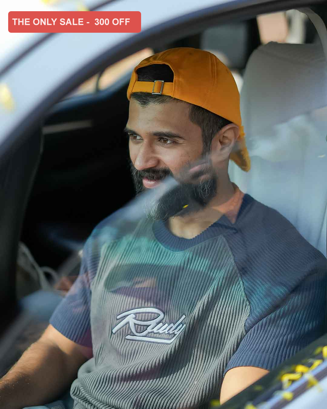 ⁠RWDY TEXTURE TEE IN CHARCOAL WAVE 