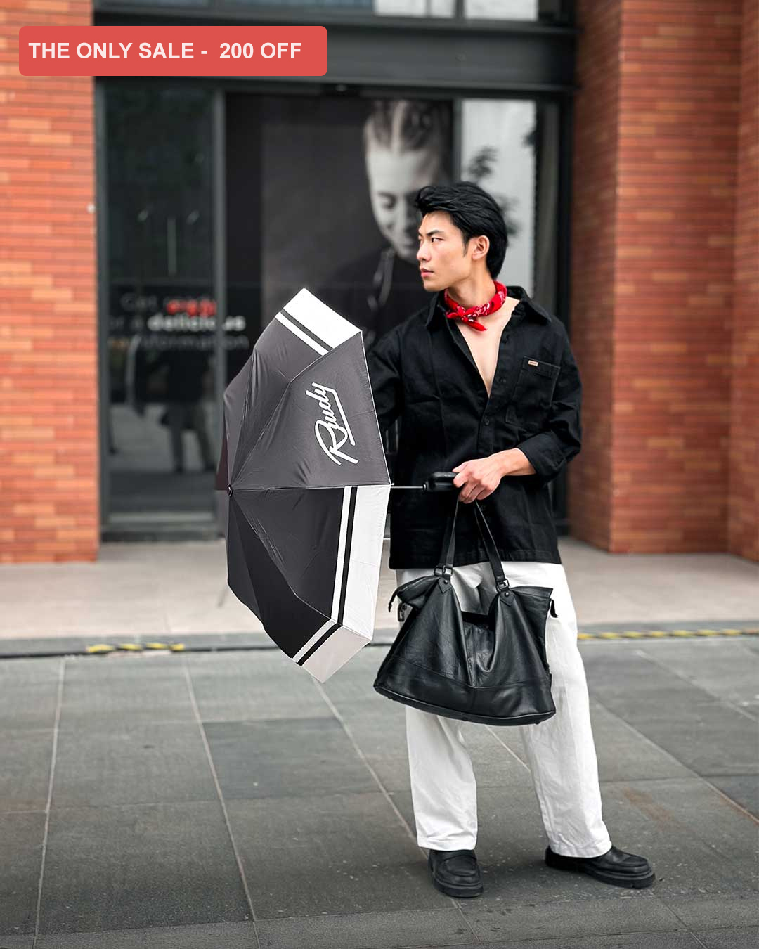 RWDY WEATHERPROOF UMBRELLA - NOIR