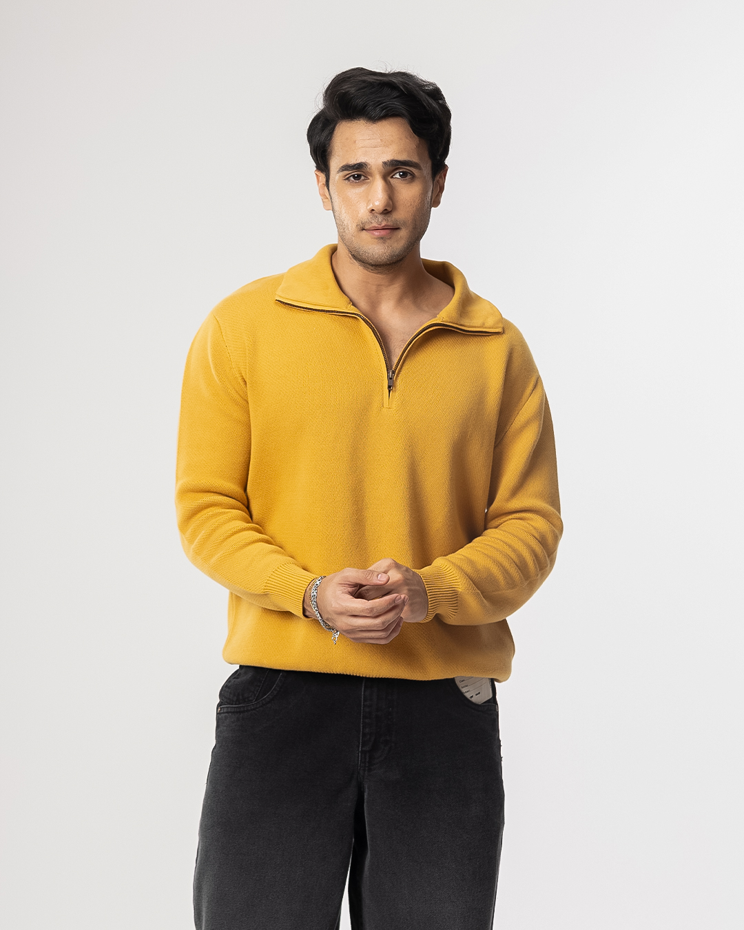RWDY HALF ZIP KNIT SWEATER| GOLDEN HOUR