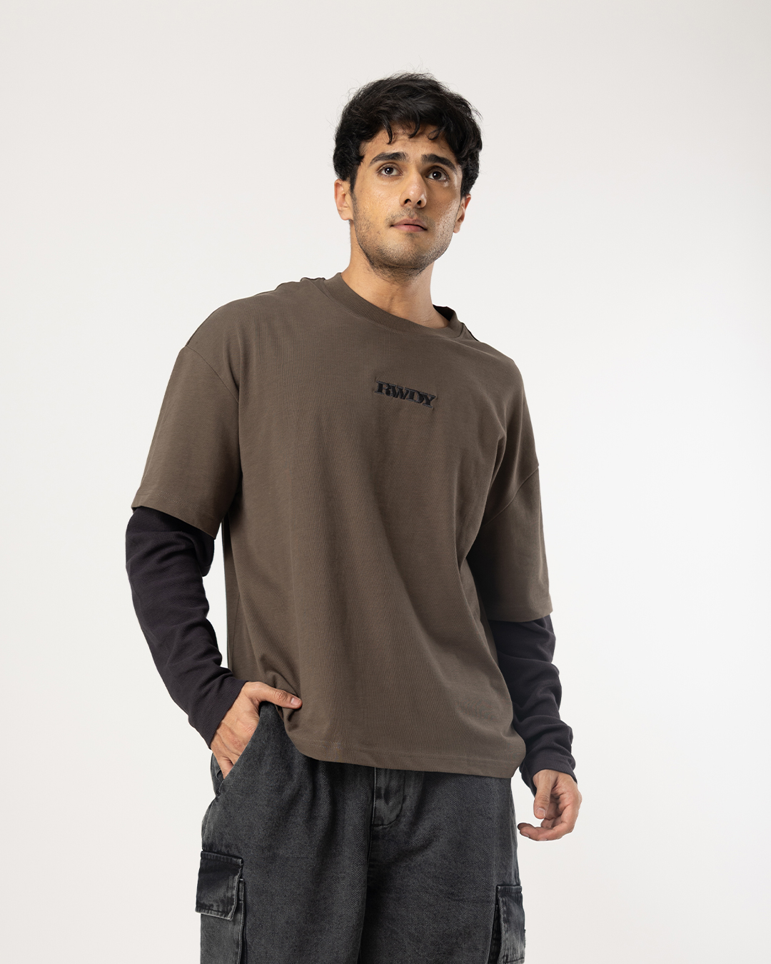 RWDY LAYERED TEE | TARMAC GREY