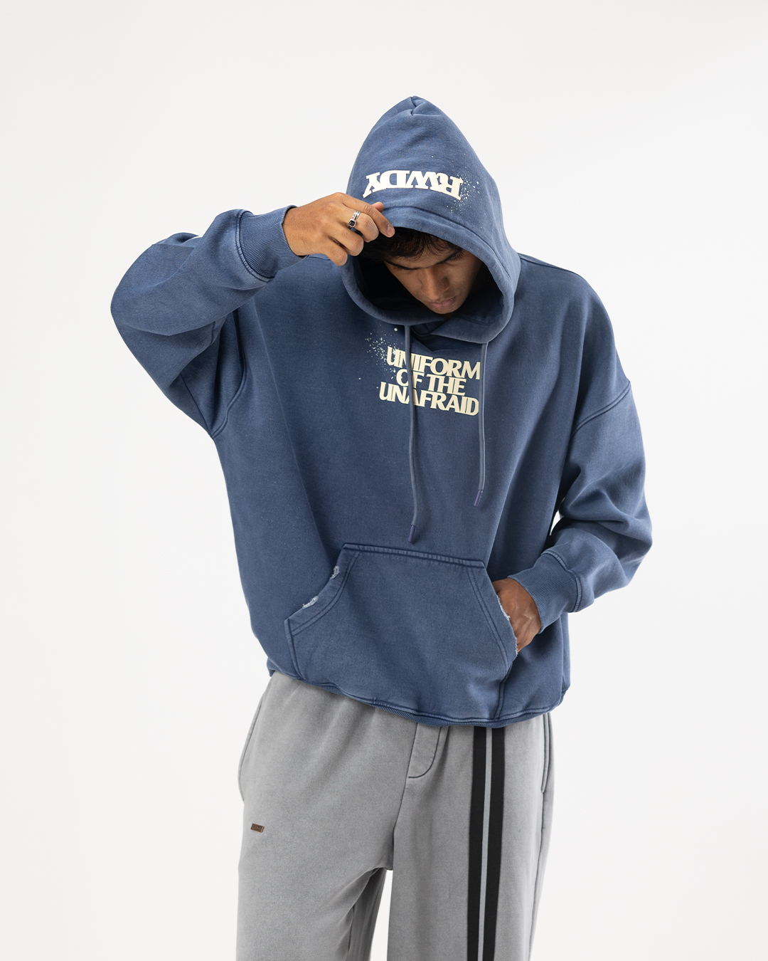 RWDY WASHED OVERSIZED HOODIE| DUSTY BLUE